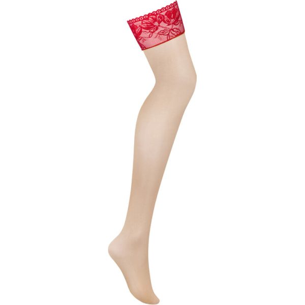 OBSESSIVE - LACELOVE STOCKINGS RED XL/XXL 5